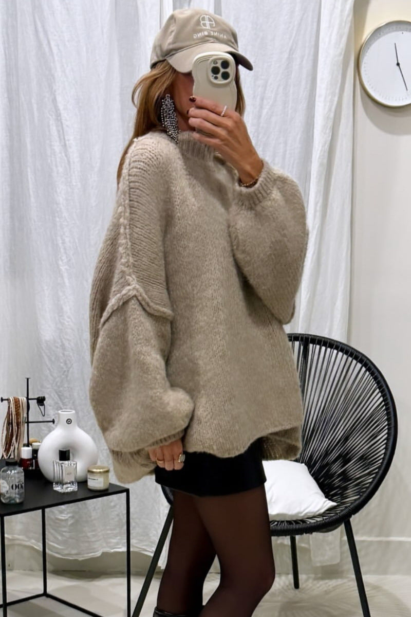 Nuage Douillet – Pull Oversize Col Haut pour un Hiver Cocooning