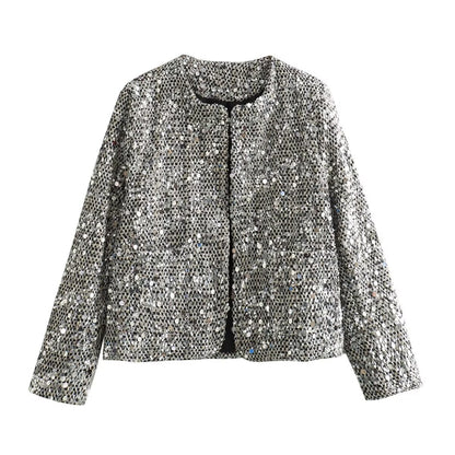 Éclat d'Élégance –  Veste en Tweed avec Sequins