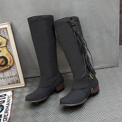 Bottes Bohème Automne-Hiver – Style Frangé pour une Touche Tendance