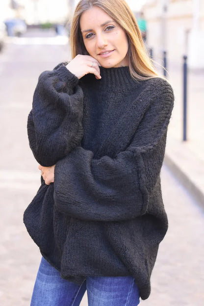 Nuage Douillet – Pull Oversize Col Haut pour un Hiver Cocooning