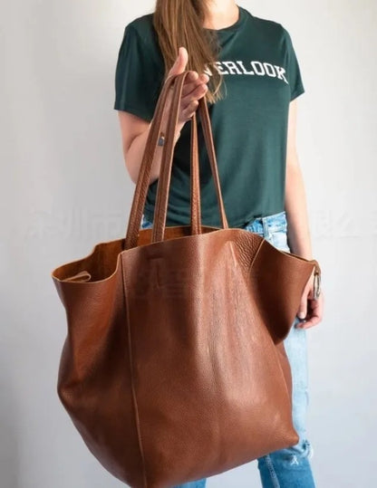 Grand en Cuir Premium - Sac Oversize Élégant et Fonctionnel pour le Quotidien