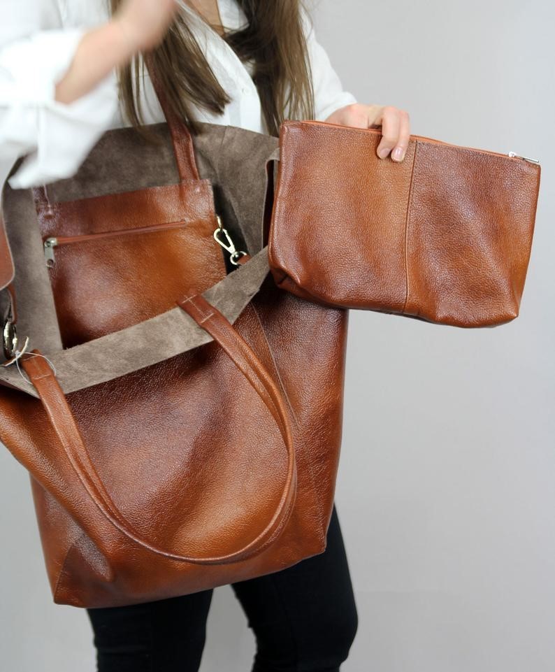 Grand en Cuir Premium - Sac Oversize Élégant et Fonctionnel pour le Quotidien