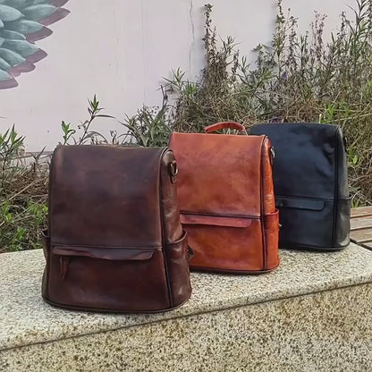 Sac à Dos Anti-Vol en Cuir Véritable